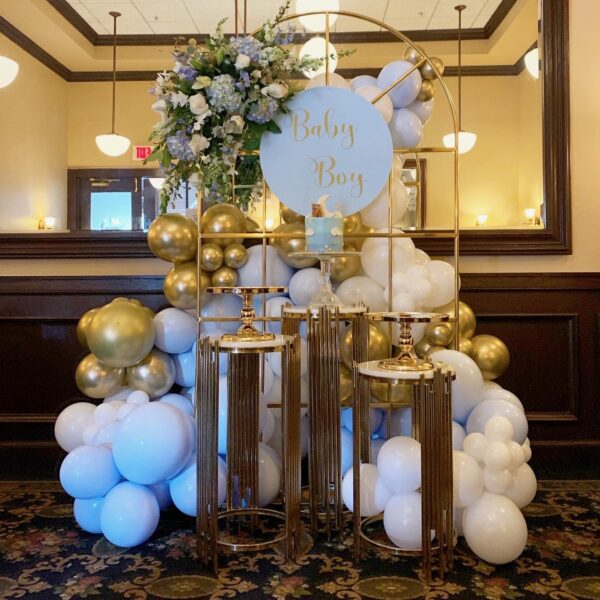 Gold With Mirror Top Food Stand - Image 3