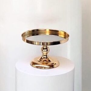 Gold With Mirror Top Food Stand