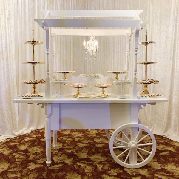 Gold 3 Tier Mirror Top Food Stand - Image 2