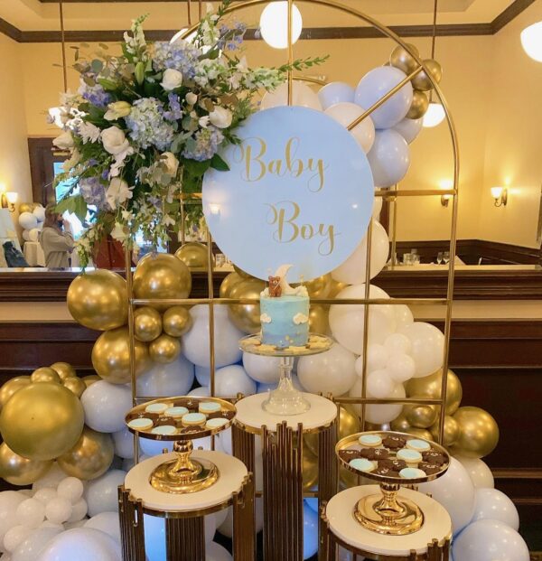 Gold Tube Plinths with White Top - Image 3