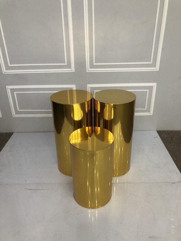 Gold Cylinder Plinth - Image 2
